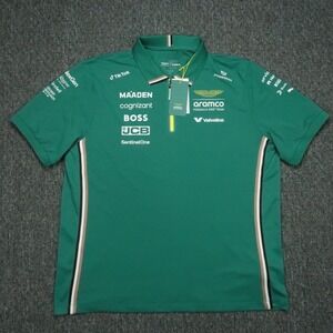 Puma Shirt Mens XL Green Quarter Zip Aston Martin Formula One Team Polo Aramco